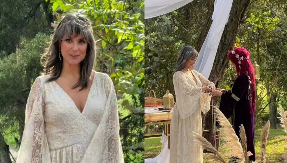 Periodista sorprendió al casarse consigo misma